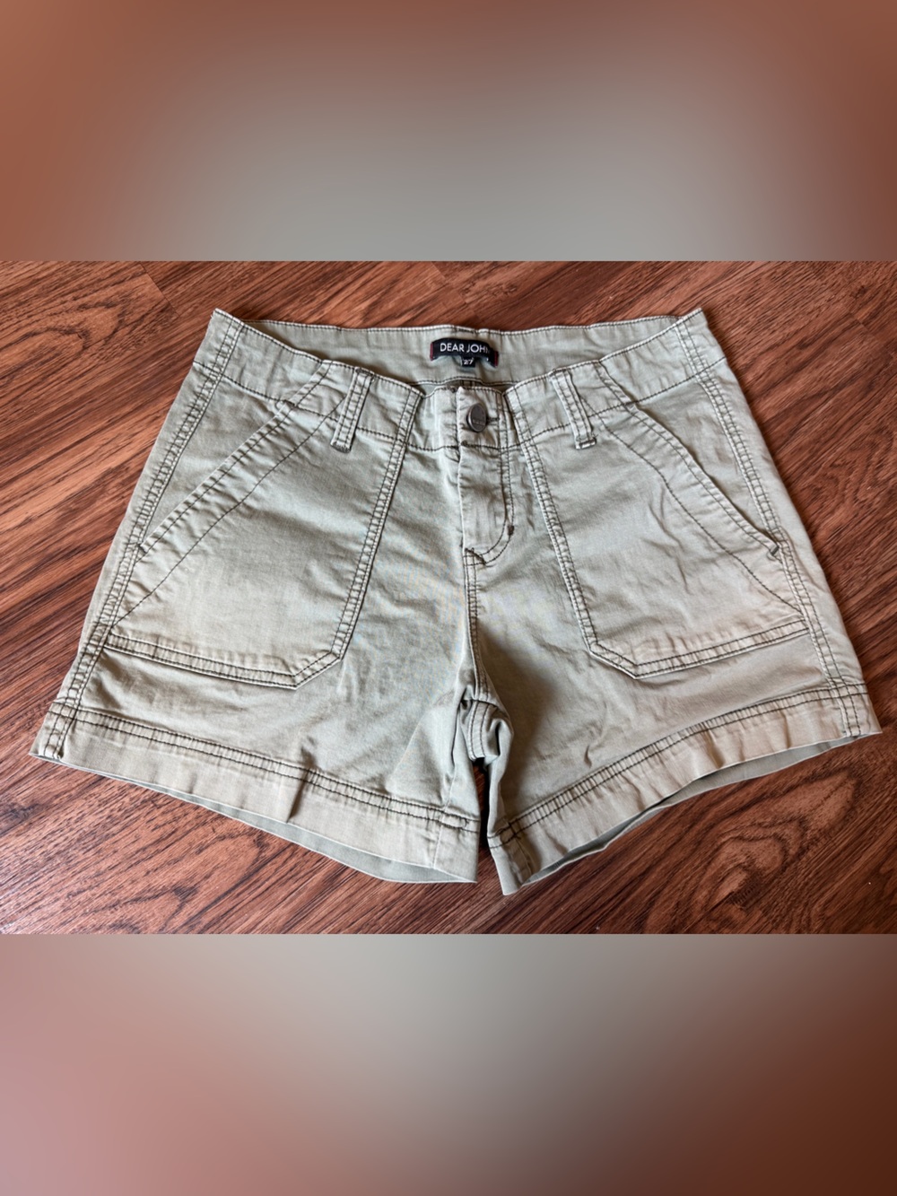 Dear John Woman’s Olive Faded Utility Shorts 27